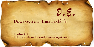 Dobrovics Emilián névjegykártya